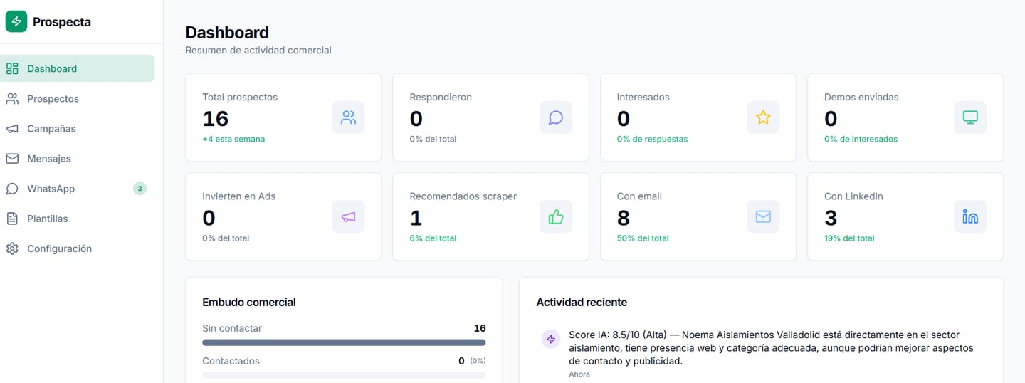 Prospecta – Prospección Comercial con IA - captura 1